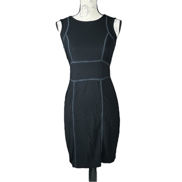 Ann Taylor ~Woman Size 4~ Solid Black Sheath Dress Sleeveless Unlined. - Picture 1 of 7
